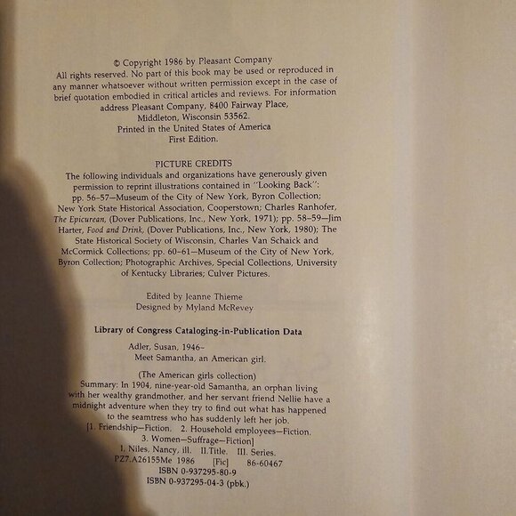 An American Girl Meet Samantha Book 1 1st Edition Vintage 1986 - Picture 9 of 13